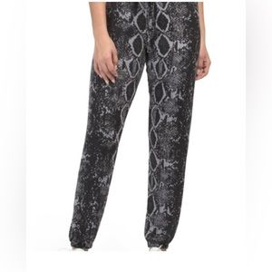 LNA Orion snake skin print sweatpants charcoal